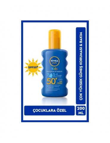 Nivea Sun Spf 50 Koruma & Bakım Çocuk Güneş Kremi 200 ml Sprey,çok Yüksek Güneş Koruyucu