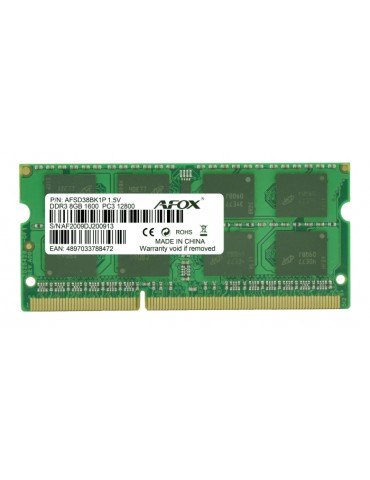 AFOX AFSD38BK1P 8GB 1600Mhz DDR3 SODIMM Notebook RAM