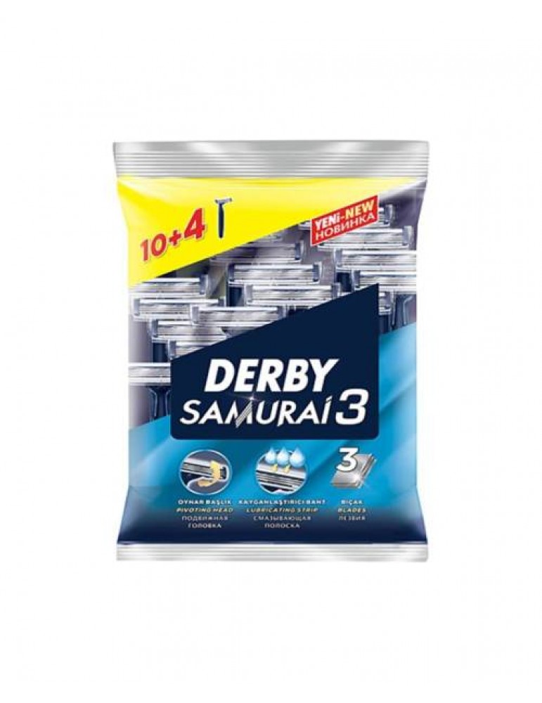 Derby Samurai Plus 3 Bıçaklı 14'lü Poşet