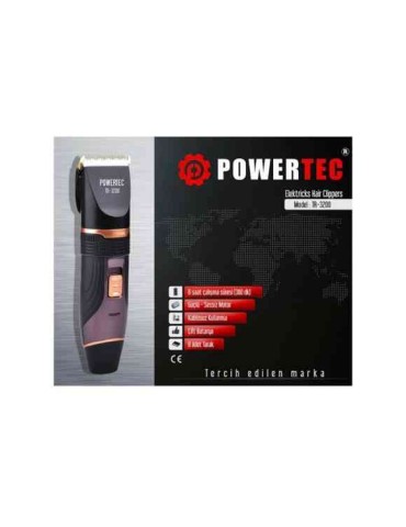 Powertec Şarjlı Yedek Bataryalı Profesyonel Saç-sakal Traş Makinesi Tr-3200 8681612488123