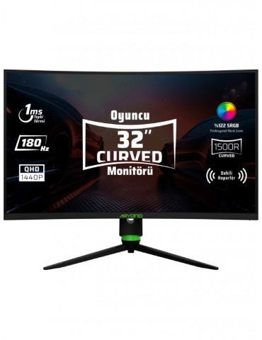 Monster Aryond A32 V2 32'' 180Hz QHD Curved Hoparlörlü Oyuncu Monitörü