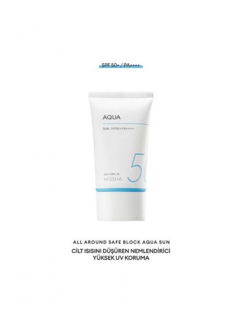 Missha Su Bazlı Nemlendirici Güneş Koruyucu Jel 50ml All Around Safe Block Aqua Sun Gel Spf50+