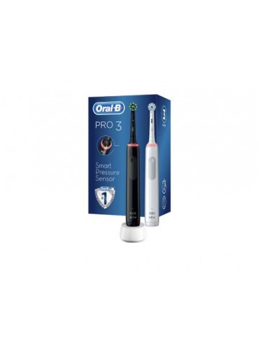 Oral-B Pro 3 - 3900 Siyah Beyaz 2'li Şarj Edilebilir Diş Fırçası Seti