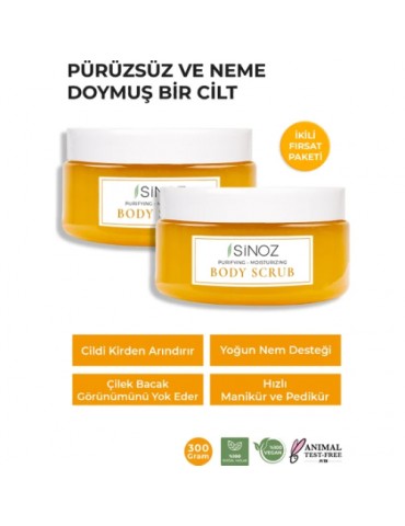 Sinoz Body Scrub Besleyici Arındırıcı Nemlendirici Vücut Peelingi 300 gr 2li Set