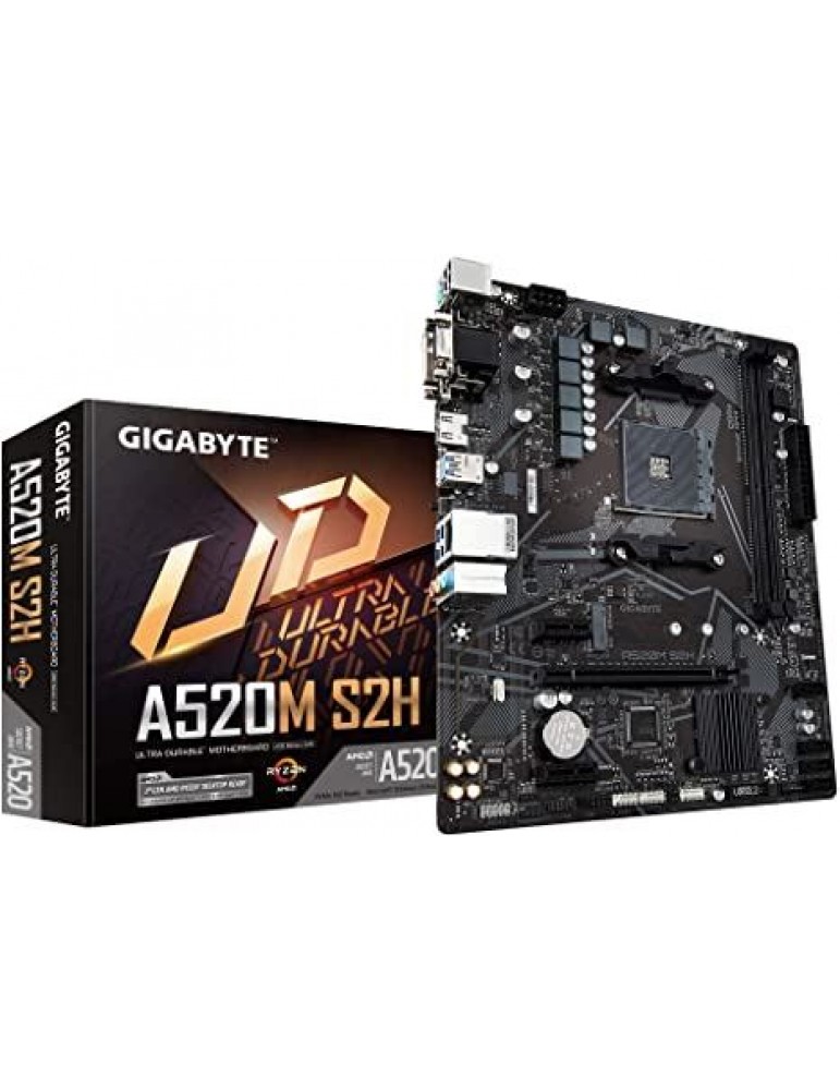 GIGABYTE A520M-S2H MAB AMD A520 AM4 DDR4 5000MHZ DVI HDMI