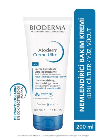 BiodermaAtoderm Cream Ultra Normal Ve Kuru Ciltler Için Nemlendirici Yüz Ve Vücut Bakım Kremi 200 ml
