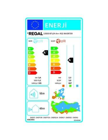 Regal 12000 BTU/H A++ R32 INVERTER Klima